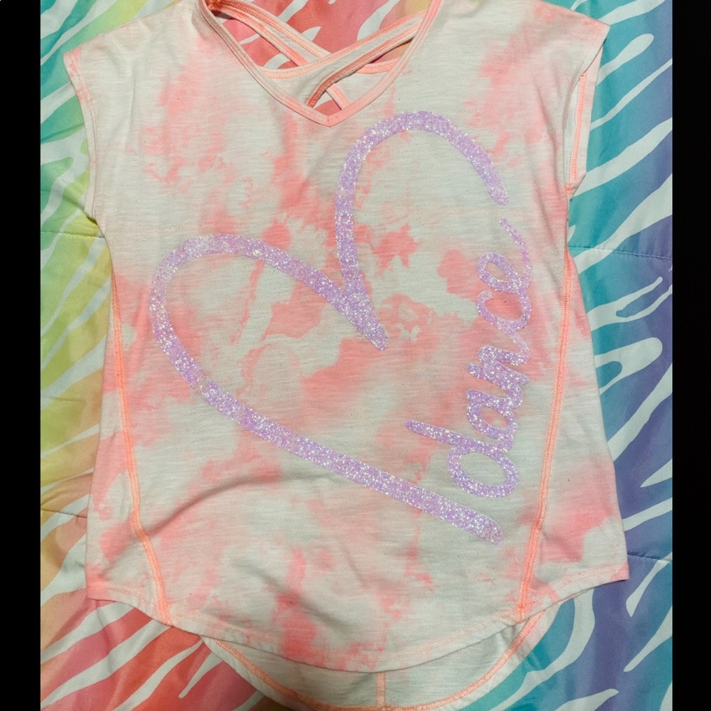 Cute sparkly pink tye dye tee